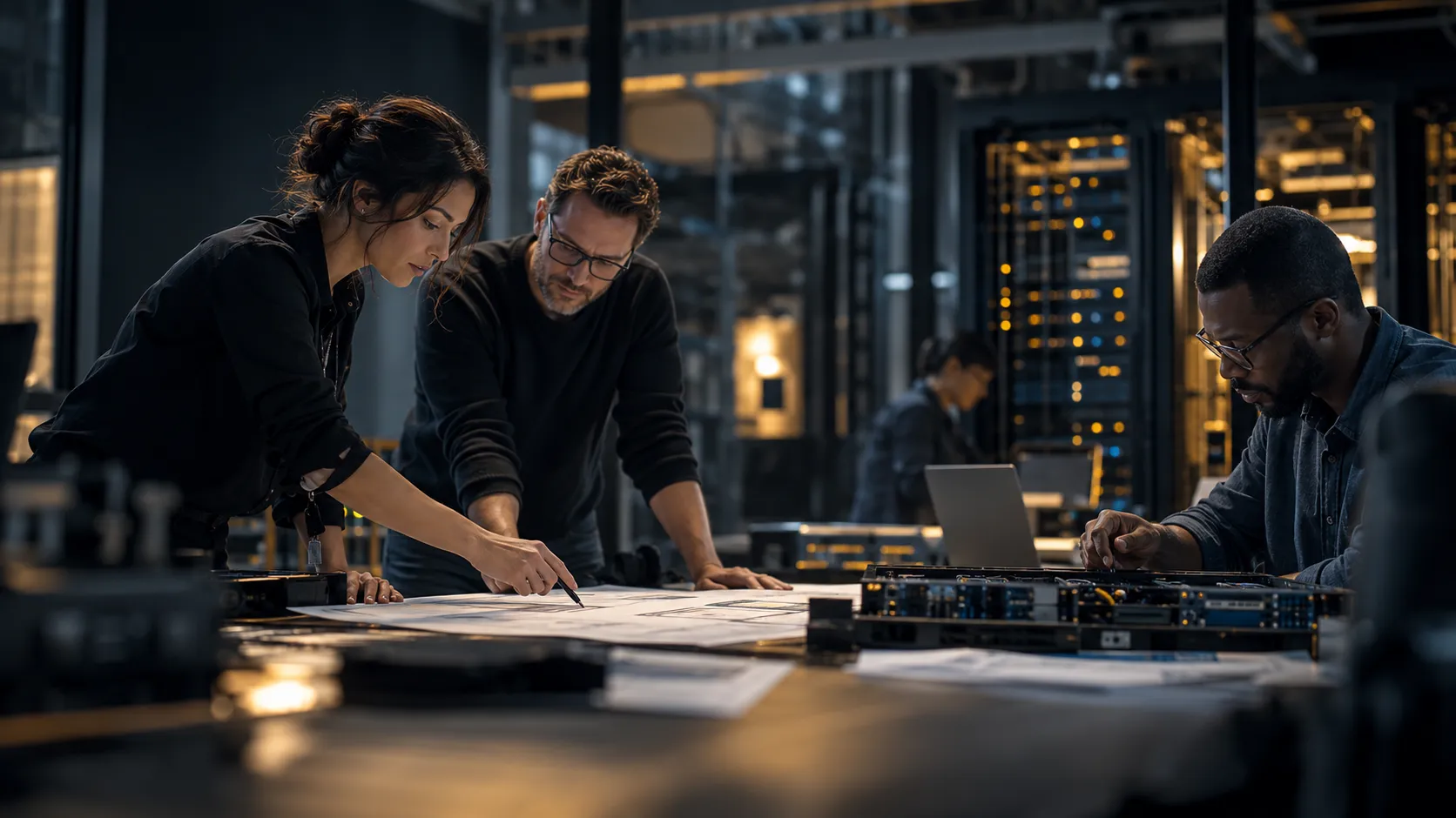 A technology team reviewing infrastructure together; illustrative imagery.
